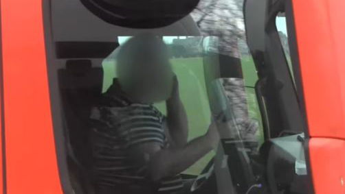 trucker on two phones